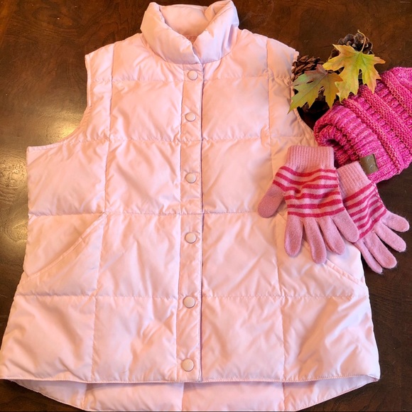 Lands' End Jackets & Blazers - Land's End Pink Winter Puffer Vest - Size Small